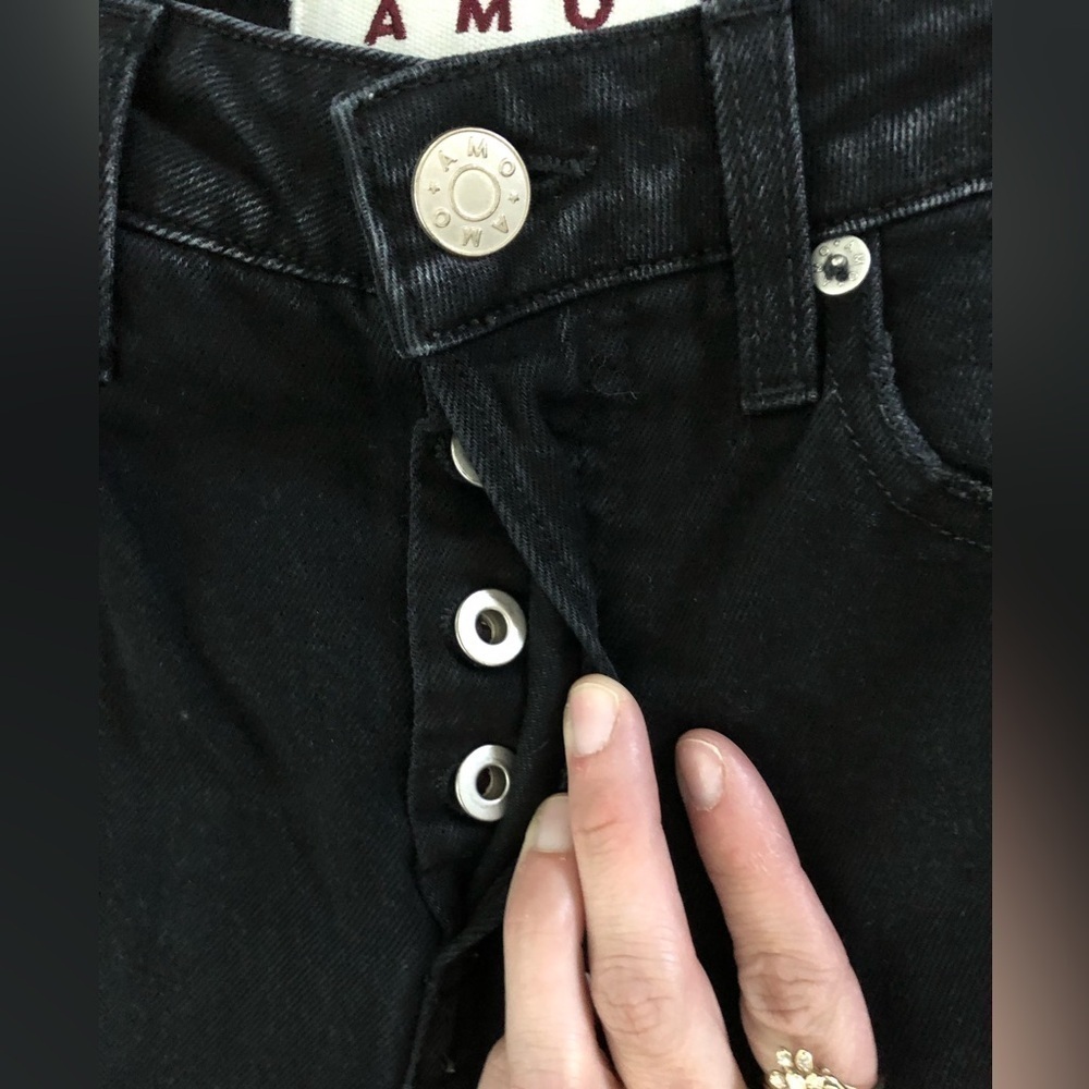 AMO babe black magic high rise straight leg jeans sz 24 - Picture 5 of 5